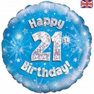 Blue Stars 21st Birthday Balloon